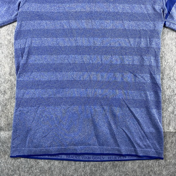 Lululemon Metal Vent Tech T-Shirt Men's Small Blue Stretch Gym Train Striped - Picture 7 of 10